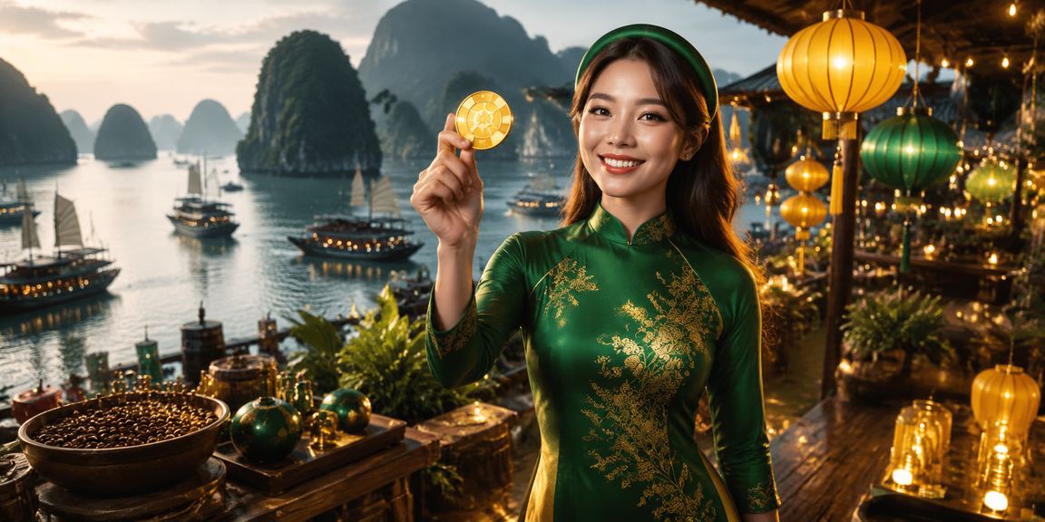 Vịnh Hạ Long về đêm với ánh đèn lung linh phản chiếu trên mặt nước – cảnh quan du lịch biểu tượng Việt Nam